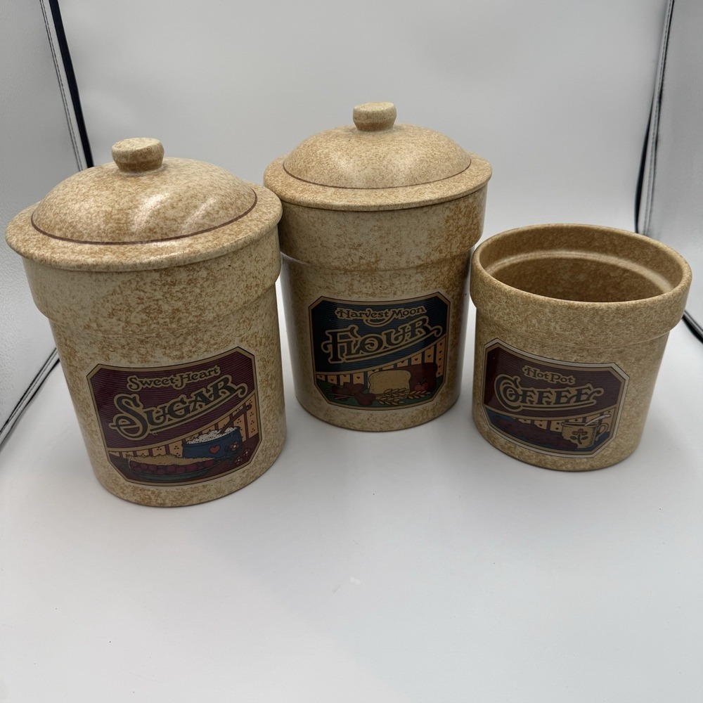 Vintage Treasure Craft Canister Set Flour Sugar Coffee Country Farmhouse